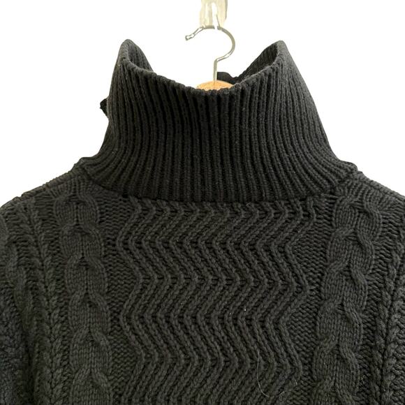 Reiss Alexis Half Zip Cable Knit Sweater Black XS Woolblend - Picture 6 of 7